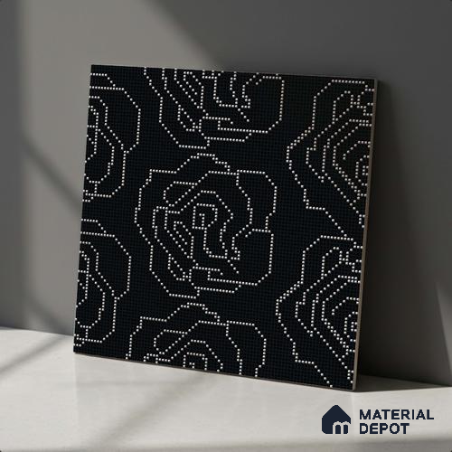 Moroccan Floor & Wall Tile TL 09803  2 ft x 2 ft  Vitrified Matte Finish Tile - 9 mm | Ideal for Living Room, Bedroom, Bathroom | Please Expect a Slight Variation of Pattern