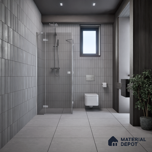 Cement Look Floor Tile TL 07534 Burnished Chrome 2 ft x 2 ft Matte Finish Vitrified Tile - 9 mm | 8 Random | Design Suitable For Living Room, Bedroom & Dining
