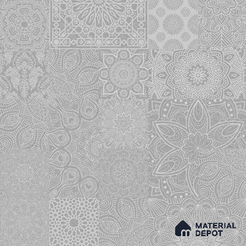 Moroccan Tile TL 08038 Minister Decor Grey 2 ft x 2 ft Vitrified Matte Finish - 9 mm | Suitable for Living Room, Bedroom, Bathroom & Kitchen | Please Expect a Slight Variation of Pattern