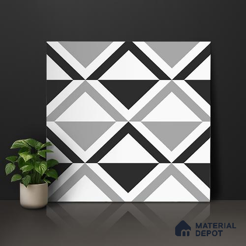 Moroccan Look Floor & Wall Tile TL 07619 Crystal Prism 2 ft x 2 ft Rustic Carving Matte Finish Vitrified Tile - 9 mm |  Suitable For Living Room, Bedroom, Bathroom, Kitchen & Dining | Please Expect a Slight Variation of Pattern