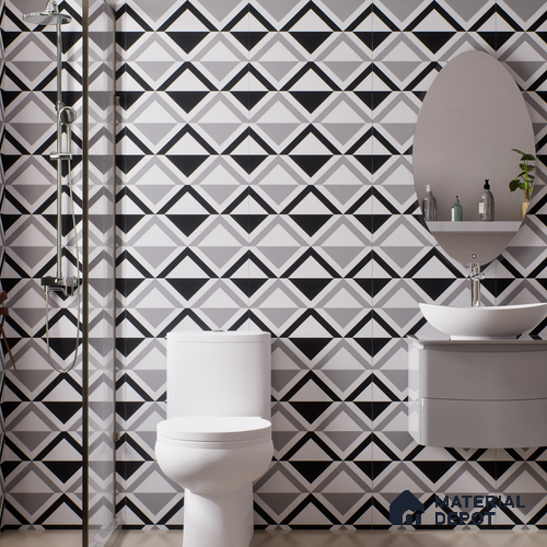 Moroccan Look Floor & Wall Tile TL 07619 Crystal Prism 2 ft x 2 ft Rustic Carving Matte Finish Vitrified Tile - 9 mm | Suitable For Living Room, Bedroom, Bathroom, Kitchen & Dining | Please Expect a Slight Variation of Pattern