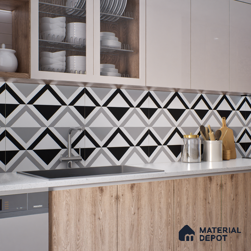 Moroccan Look Floor & Wall Tile TL 07619 Crystal Prism 2 ft x 2 ft Rustic Carving Matte Finish Vitrified Tile - 9 mm | Suitable For Living Room, Bedroom, Bathroom, Kitchen & Dining | Please Expect a Slight Variation of Pattern