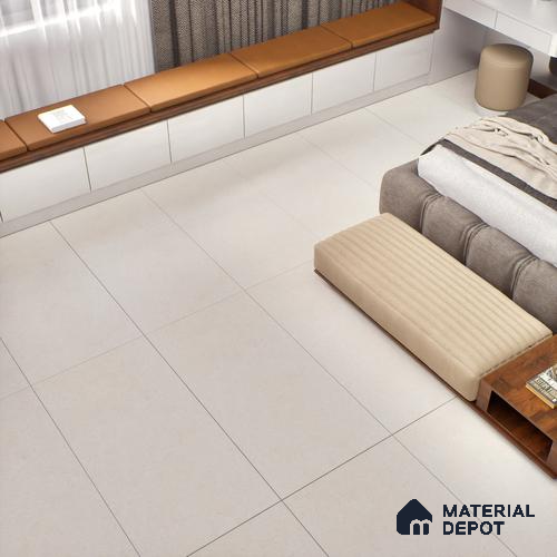 Plain Solids  Tile TL 07640 Ghost Sand 5.24 ft x 2.6 ft Full Body Vitrified Matte Finish - 9 mm | 4 Random Design