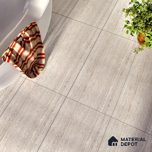Marble Wall & Floor Tile TL 07470 Travertino Rome 4 ft x 2 ft Full Body Vitrified Matte Finish - 9 mm | Suitable For Living Room, Bedroom, Bathroom