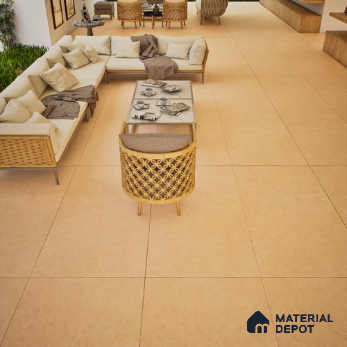Stone Wall & Floor Tile TL 07676 Sunglow Yellow 4 ft x 2 ft Full Body Vitrified Matte Finish - 9 mm  Suitable For Living Room, Bedroom, Bathroom