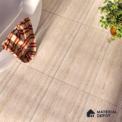 Marble Wall & Floor Tile TL 07471 Travertino Honey 4 ft x 2 ft Full Body Vitrified Matte Finish - 9 mm Suitable For Living Room, Bedroom, Bathroom