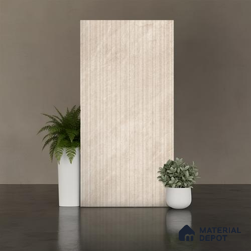 Stone Look Wall Tile TL 08234 C Quarry Beige Strip Liner 4 ft x 2 ft Vitrified Matte Finish - 9 mm