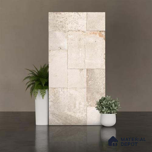 Stone Wall & Floor Tile TL 10339 Abbey Stone Sand 4 ft x 2 ft Vitrified Matte Finish Tile - 11 mm | Suitable For Living Room, Kitchen, Bathroom