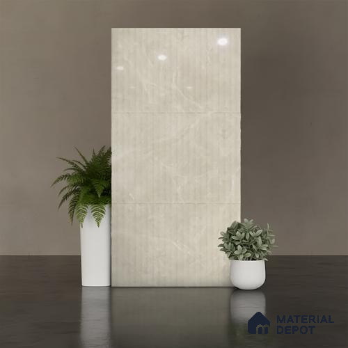 Punch Look Wall Tile TL 08114 B Lublin Beige Decor 4 ft x 2 ft Vitrified Glossy Finish - 9 mm | Random 6