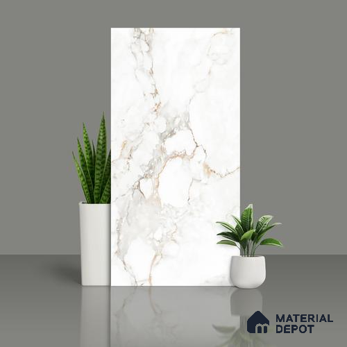 Marble Look TL 08510 Globell Natural 4 ft x 2 ft Vitrified Matte Finish - 8 mm | Random 4