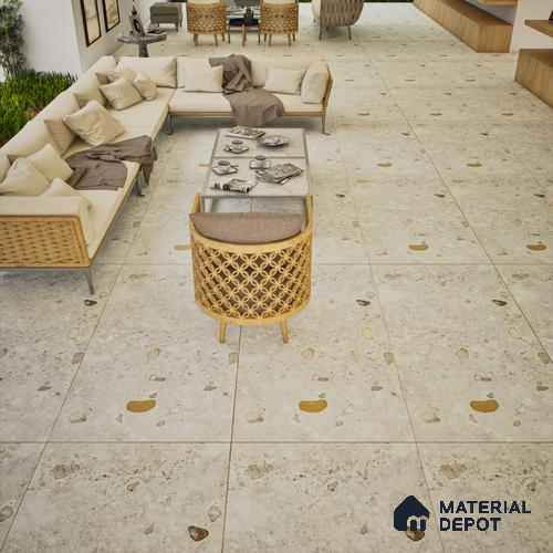 Stone Wall & Floor Tile TL 07495 Exotic Stone Blanco 4 ft x 2 ft Grey Vitrified Matte Finish Tile - 9 mm | Ideal for Living Room, Bathroom, Kitchen