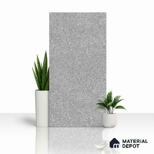 Cement Wall & Floor Tile TL 08406 B Terrcon Gray Base 4 ft x 2 ft Grey Vitrified Matte Finish Plain Tile - 9 mm | Ideal for Living Room, Bathroom, Kitchen