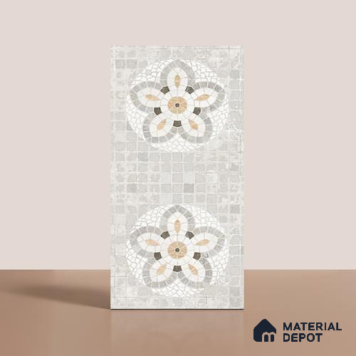 Mosaic Wall Tile TL 09978 B 4 ft x 2 ft Grey Vitrified Matte Finish Tile - 9 mm | Ideal for Living Room,Bedroom,Bathroom,Kitchen
