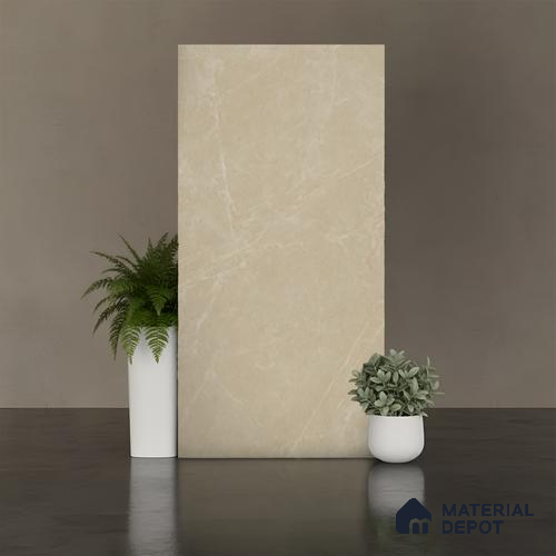Marble Look Floor & Wall Tile TL 08124 Moonstone Beige 4 ft x 2 ft Vitrified Matte Finish - 9 mm | Random 4