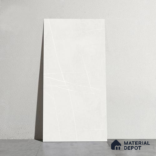 Stone Wall & Floor Tile TL 09951 D 4 ft x 2 ft White Vitrified Matte Finish Tile - 9 mm | Ideal for Living Room, Bedroom, Bathroom, Kitchen