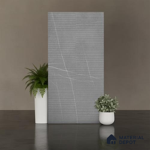Punch Wall Tile TL 09951 4 ft x 2 ft Grey Vitrified Matte Finish Tile - 9 mm | Ideal for Living Room, Bedroom, Bathroom, Kitchen