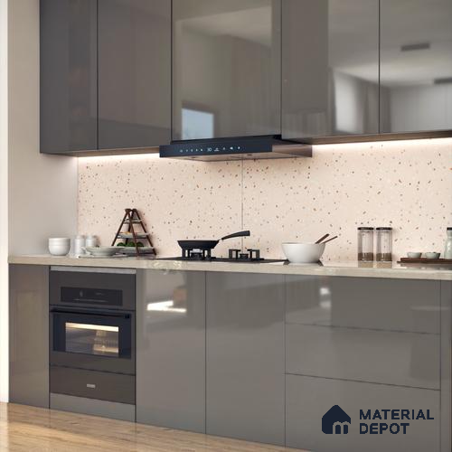Terrazzo Wall & Floor Tile TL 07547 Cementi Pink Terrazo 4 ft x 2 ft GVT Vitrified Matte Finish - 9 mm