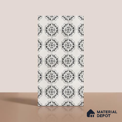 Patterned Wall Tile TL 09982 4 ft x 2 ft Grey Vitrified Matte Finish Tile - 9 mm | Ideal for Living Room,Bedroom,Bathroom,Kitchen