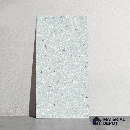 Terrazzo Wall & Floor Tile TL 09929 F 4 ft x 2 ft Blue Vitrified Matte Finish Tile - 9 mm | Ideal for Living Room, Bedroom, Bathroom, Kitchen