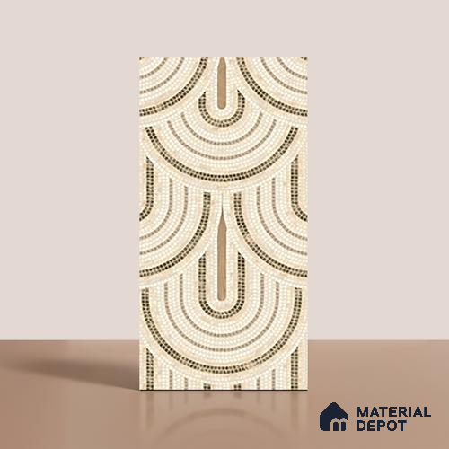 Patterned Wall Tile TL 09981 4 ft x 2 ft Beige Vitrified Matte Finish Tile - 9 mm | Ideal for Living Room,Bedroom,Bathroom,Kitchen