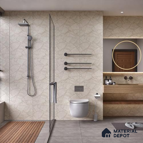 Highlighter Wall Tile TL 07499 Accosto Beige Decor 4 ft x 2 ft Beige Vitrified Matte Finish Decor Tile - 9 mm | Ideal for Living Room, Bathroom, Kitchen