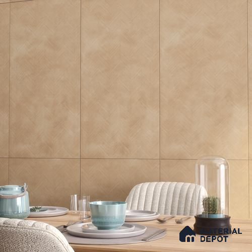 Stone Wall & Floor Tile TL 07612 S Cotto Herringbone Sand Decor 4 ft x 2 ft GVT Vitrified Matte Finish - 9 mm