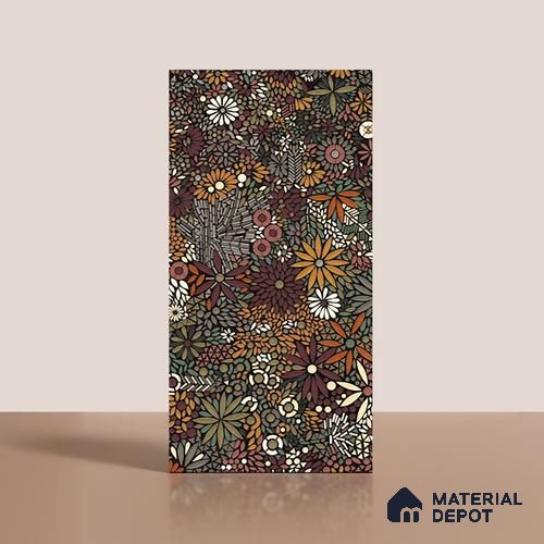 Moroccan Wall Tile TL 09971 4 ft x 2 ft Black Vitrified Matte Finish Tile - 9 mm | Ideal for Living Room,Bedroom,Bathroom,Kitchen