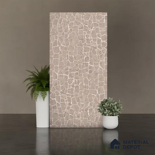 Patterned Look Wall & Floor Tile TL 08788 G Cuba Stone Taupe 4 ft x 2 ft Vitrified Matte Finish - 9 mm