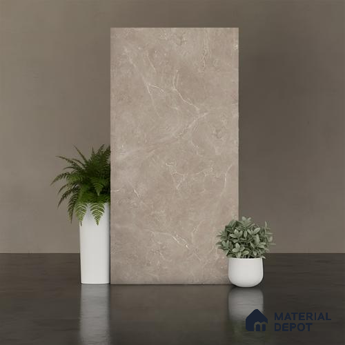 Marble Look Wall & Floor Tile TL 08787 CV Lublin Taupe 4 ft x 2 ft Vitrified Matte Finish - 9 mm