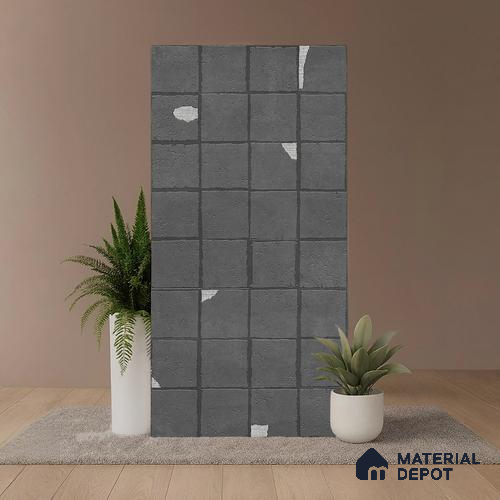 Stone Floor & Wall Tile TL 09975 4 ft x 2 ft Black Vitrified Matte Finish Tile - 9 mm | Ideal for Living Room,Bedroom,Bathroom,Kitchen