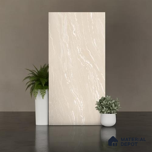 Stone Wall & Floor Tile TL 09954 B 4 ft x 2 ft Beige Vitrified Matte Finish Tile - 9 mm | Ideal for Living Room,Bedroom,Bathroom,Kitchen