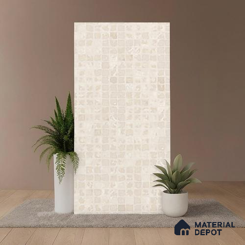 Mosaic Wall Tile TL 09977 4 ft x 2 ft Beige Vitrified Matte Finish Tile - 9 mm | Ideal for Living Room,Bedroom,Bathroom,Kitchen
