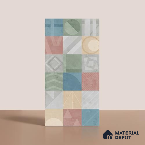 Highlighter Wall Tile TL 08093 CV Voltas Multi Decor 4 ft x 2 ft Vitrified Matte Finish - 9 mm