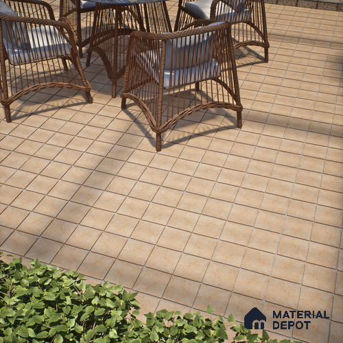 Stone Look  Tile TL 07549 F Osco Tan 7.87 inch x 7.87 inch Vitrified Matte Finish - 18 mm  | 9 Random Design | 2 mm Spacer is Mandatory