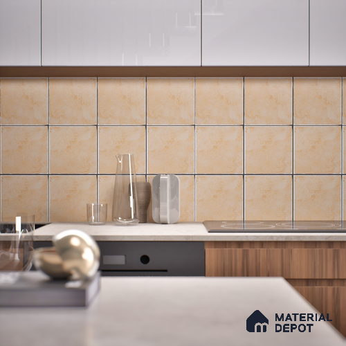 Stone Look  Tile TL 07549 F Osco Tan 7.87 inch x 7.87 inch Vitrified Matte Finish - 18 mm  | 9 Random Design | 2 mm Spacer is Mandatory