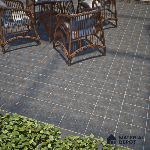 Cement Look  Tile TL 07549 Osco Charcoal 7.87 inch x 7.87 inch Vitrified Matte Finish - 18 mm  | 9 Random Design | 2 mm Spacer is Mandatory