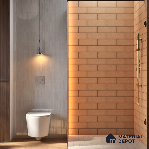 Plain Solid Look Tile TL 07615 E Hook Brown 9 inch x 3 inch Vitrified Matte Finish - 9 mm | 2 mm Spacer is Mandatory