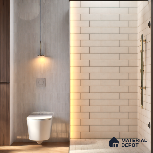 Plain Solid Look Tile TL 07615 Hook Bianco 9 inch x 3 inch Vitrified Matte Finish - 9 mm | 2 mm Spacer is Mandatory