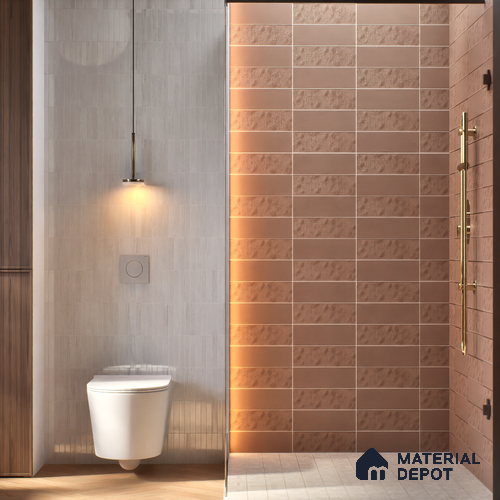 Subway Wall & Floor Tile TL 07668 F Plain Linen 8.8 Inch x 2.9 Inch Full Body Vitrified Matte Finish - 9 mm | 2 mm Spacer is Mandatory