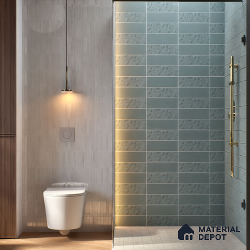 Subway  Tile TL 07668 I Retro Sky 8.8 Inch x 2.9 Inch Full Body Vitrified Matte Finish - 9 mm  | 2 mm Spacer is Mandatory