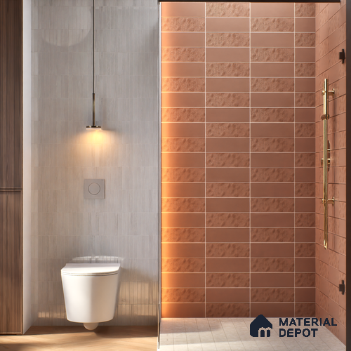 Subway Tile TL 07668 Retro Brown 8.8 Inch x 2.9 Inch Full Body Vitrified Matte Finish - 9 mm | 2 mm Spacer is Mandatory