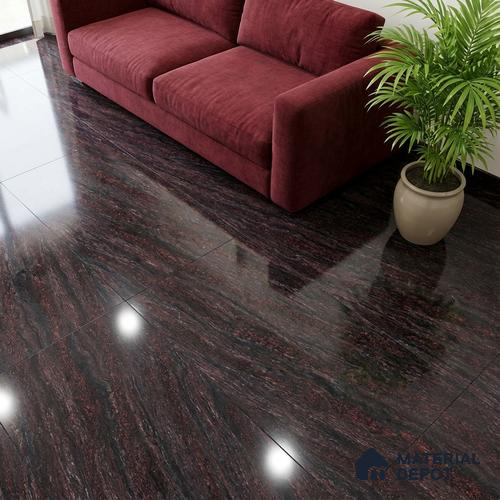 Double Charge Floor & Wall Tile TL 00427 Dualcore Jet Black 4 ft x 2 ft Vitrified Glossy Finish - 9 mm | Suitable for Bedroom, Living Room, Office & Bathroom Wall