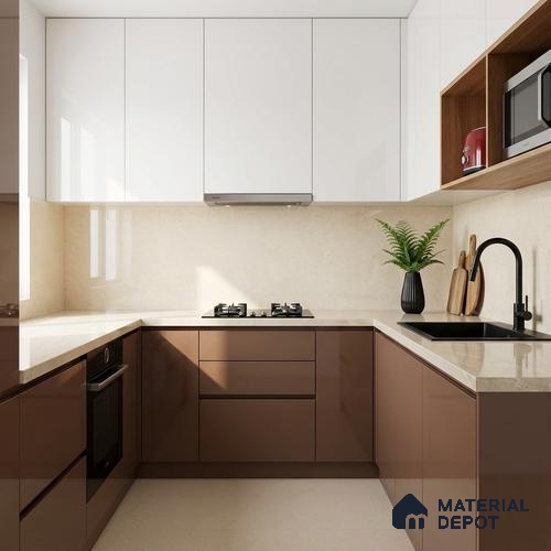 Double Charge Floor & Wall Tile TL 00432 Dualcore Vanilla Beige 4 ft x 2 ft Vitrified Glossy Finish - 9 mm | Suitable for Bedroom, Living Room, Office & Bathroom Wall