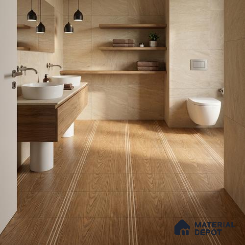 TL 00502 A Pattern 1 Smoky Brown 12 x 12 Inch Matte Finish Anti Skid Parking Vitrified Floor Tile - 9 mm
