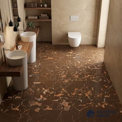 TL 00504 B Pattern 2 Coffee Umber 12 x 12 Inch Matte Finish Anti Skid Parking Vitrified Floor Tile - 9 mm