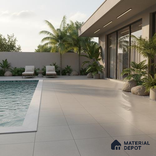 Budget Friendly Plain Look Value for Money Parking Beige Crema Floor Tile 16 x 16 inch | TL 00591 | Vitrified Matte Finish Tile - 12 mm | Suitable For Parking, Outdoor, Balcony & Terrace | Pattern Alignment May Vary | 2-3 mm Spacer is Mandatory