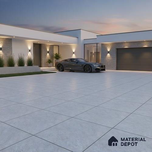 Budget Friendly Marble Look Value for Money Parking Grayscale Floor Tile 16 x 16 inch | TL 00598 | Vitrified Matte Finish Tile - 12 mm | Suitable For Parking, Outdoor, Balcony & Terrace | Pattern Alignment May Vary | 2-3 mm Spacer is Mandatory