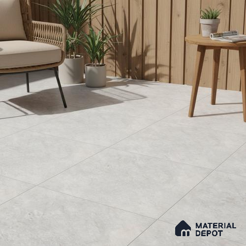 Budget Friendly Marble Look Value for Money Parking Grayscale Floor Tile 16 x 16 inch | TL 00598 | Vitrified Matte Finish Tile - 12 mm | Suitable For Parking, Outdoor, Balcony & Terrace | Pattern Alignment May Vary | 2-3 mm Spacer is Mandatory
