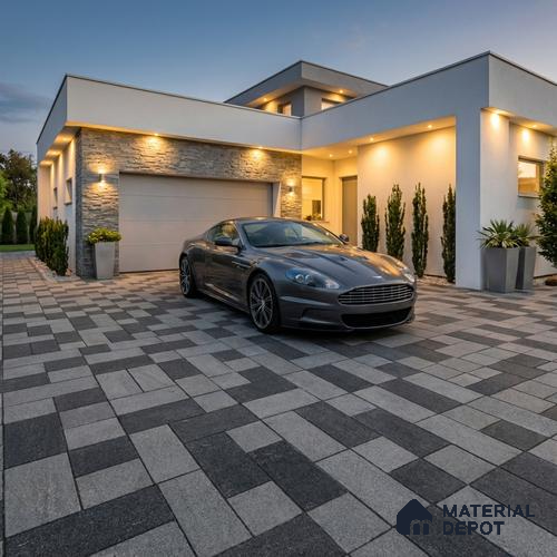Budget Friendly Stone Look Value for Money Parking Foggy Grey Floor Tile 16 x 16 inch | TL 00657 A | Vitrified Matte Finish Tile - 12 mm | Suitable For Parking, Outdoor, Balcony & Terrace | Pattern Alignment May Vary | 2-3 mm Spacer is Mandatory