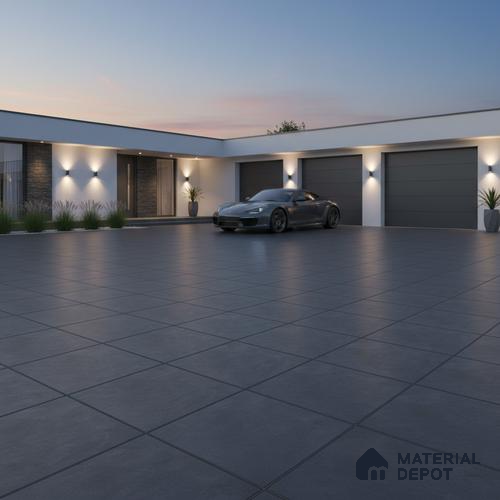 Budget Friendly Stone Look Value for Money Parking Ash Grey Floor Tile 16 x 16 inch | TL 00662 C | Vitrified Matte Finish Tile - 12 mm | Suitable For Parking, Outdoor, Balcony & Terrace | Pattern Alignment May Vary | 2-3 mm Spacer is Mandatory